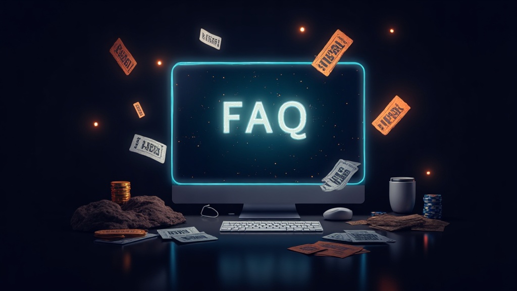 Hilfeseite im Casino-Stil mit Bonuskarten und Slot-Lichtern